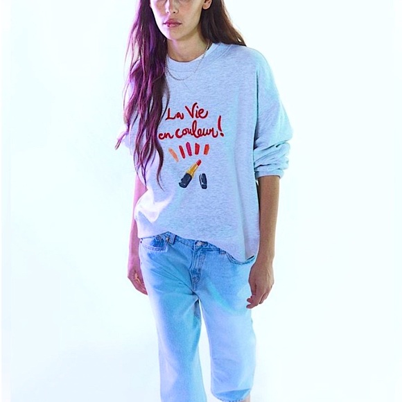H&M La vie en couleur! ( Life in colours )Lipstick Sweatshirt. - Picture 5 of 7